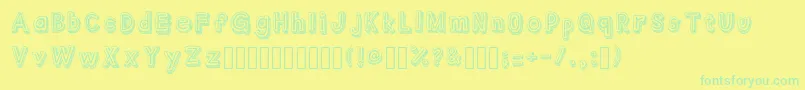 Outlyne Regular Font – Green Fonts on Yellow Background