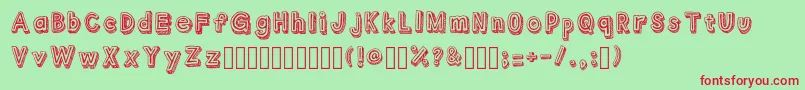Outlyne Regular Font – Red Fonts on Green Background
