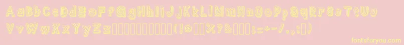 Outlyne Regular-Schriftart – Gelbe Schriften auf rosa Hintergrund