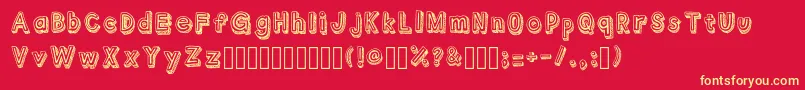 Outlyne Regular Font – Yellow Fonts on Red Background