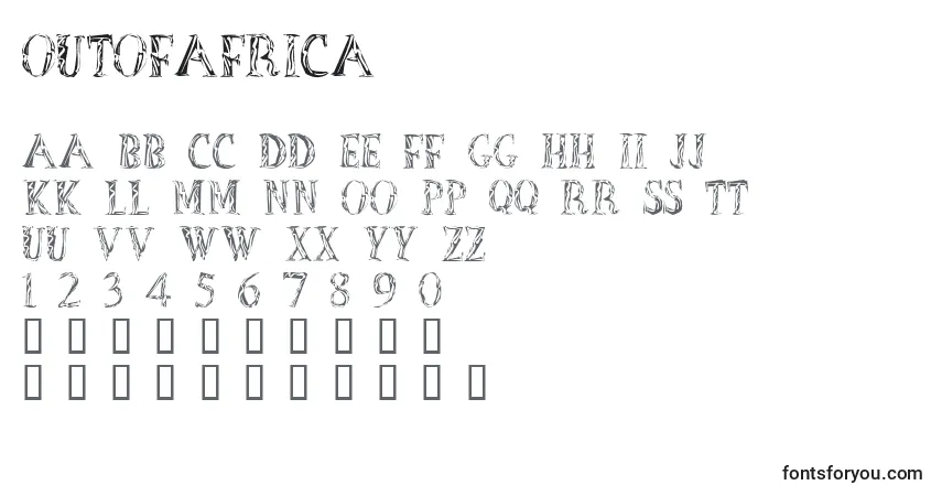 A fonte OutOfAfrica (136304) – alfabeto, números, caracteres especiais