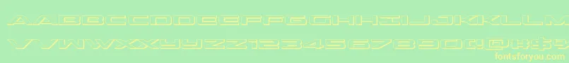 outrider3d Font – Yellow Fonts on Green Background