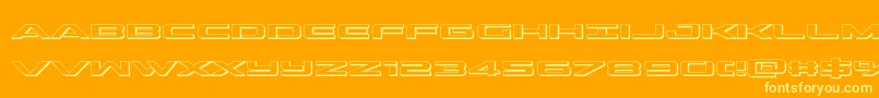 Fonte outrider3d – fontes amarelas em um fundo laranja