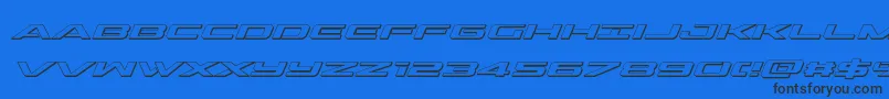 outrider3dital Font – Black Fonts on Blue Background