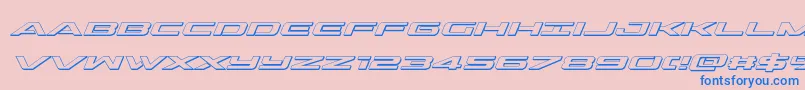 outrider3dital-Schriftart – Blaue Schriften auf rosa Hintergrund