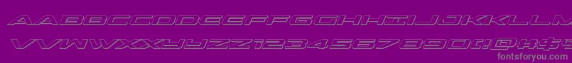 outrider3dital-Schriftart – Graue Schriften auf violettem Hintergrund