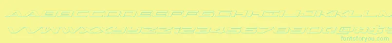 Czcionka outrider3dital – zielone czcionki na żółtym tle