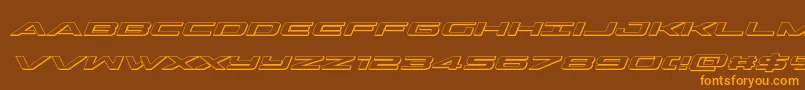 outrider3dital-Schriftart – Orangefarbene Schriften auf braunem Hintergrund