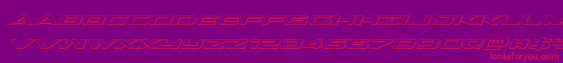 Fonte outrider3dital – fontes vermelhas em um fundo violeta