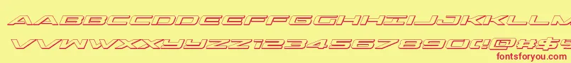 outrider3dital Font – Red Fonts on Yellow Background