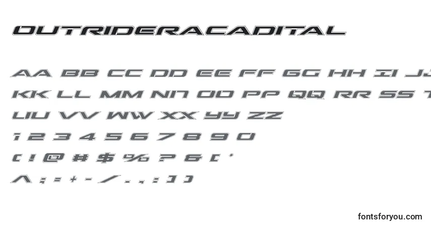 Schriftart Outrideracadital (136309) – Alphabet, Zahlen, spezielle Symbole