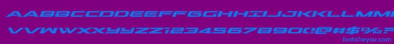 outrideracadital Font – Blue Fonts on Purple Background
