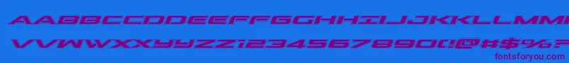 outrideracadital Font – Purple Fonts on Blue Background