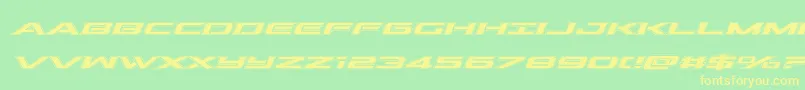 outrideracadital Font – Yellow Fonts on Green Background