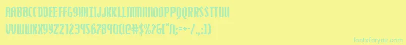 Czcionka Zollern – zielone czcionki na żółtym tle