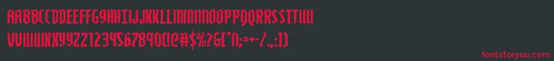 Zollern-Schriftart – Rote Schriften auf schwarzem Hintergrund