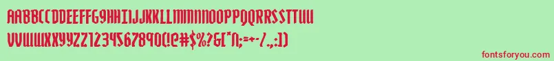 フォントZollern – 赤い文字の緑の背景