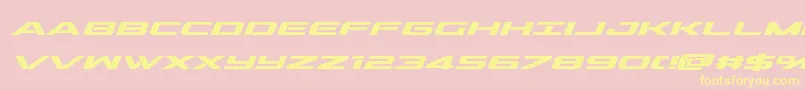 outriderboldital Font – Yellow Fonts on Pink Background