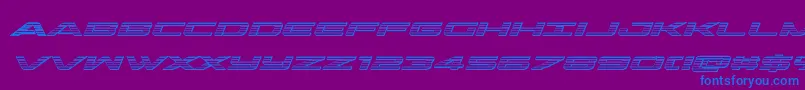 フォントoutriderchromeital – 紫色の背景に青い文字