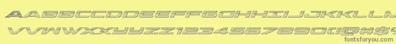 outriderchromeital-fontti – harmaat kirjasimet keltaisella taustalla