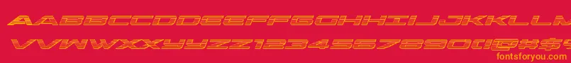 outriderchromeital Font – Orange Fonts on Red Background
