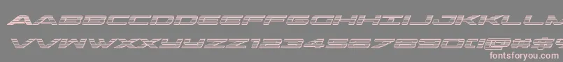 フォントoutriderchromeital – 灰色の背景にピンクのフォント