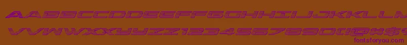 outriderchromeital-fontti – violetit fontit ruskealla taustalla