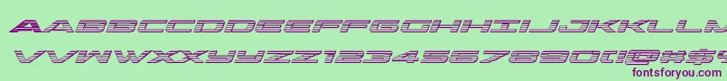 outriderchromeital-fontti – violetit fontit vihreällä taustalla