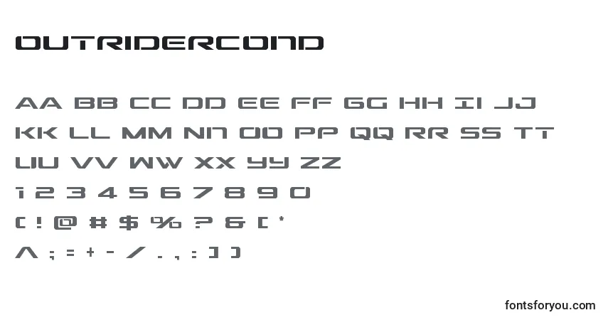 A fonte Outridercond (136314) – alfabeto, números, caracteres especiais