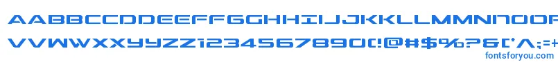 フォントoutridercond – 白い背景に青い文字