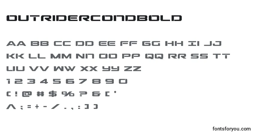Шрифт Outridercondbold (136315) – алфавит, цифры, специальные символы