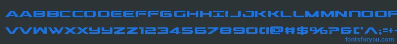 outridercondbold-Schriftart – Blaue Schriften auf schwarzem Hintergrund