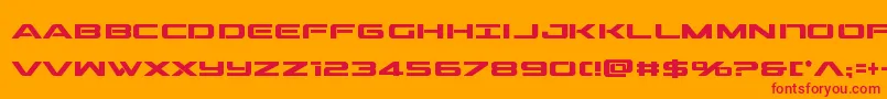 Fonte outridercondbold – fontes vermelhas em um fundo laranja
