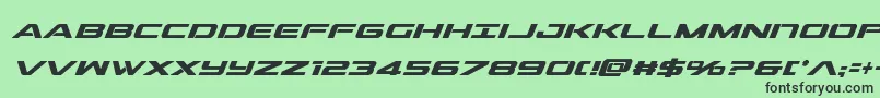 フォントoutridercondboldital – 緑の背景に黒い文字