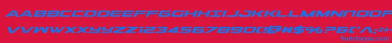 outridercondboldital Font – Blue Fonts on Red Background