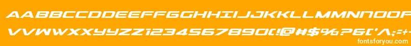 Шрифт outridercondboldital – белые шрифты на оранжевом фоне