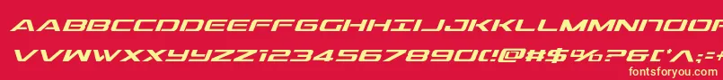 フォントoutridercondital – 黄色の文字、赤い背景