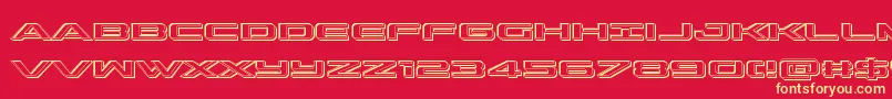 outriderengrave Font – Yellow Fonts on Red Background