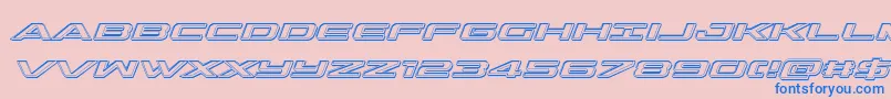 outriderengraveital Font – Blue Fonts on Pink Background