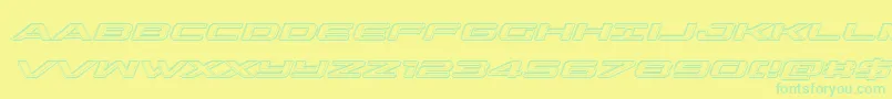 Fonte outriderengraveital – fontes verdes em um fundo amarelo
