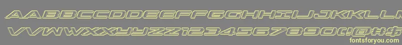 outriderengraveital Font – Yellow Fonts on Gray Background