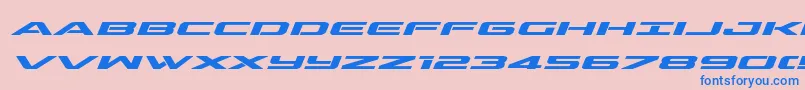 Czcionka outriderexpandboldital – niebieskie czcionki na różowym tle