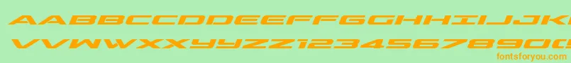 outriderexpandboldital Font – Orange Fonts on Green Background