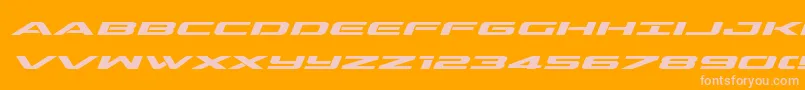 Fonte outriderexpandboldital – fontes rosa em um fundo laranja