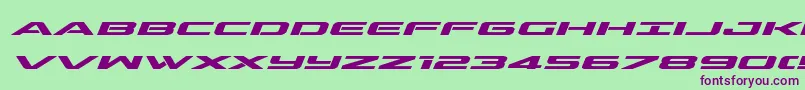 outriderexpandboldital Font – Purple Fonts on Green Background