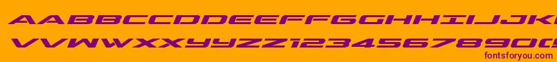 outriderexpandboldital Font – Purple Fonts on Orange Background
