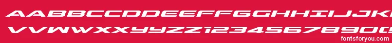 outriderexpandboldital Font – White Fonts on Red Background