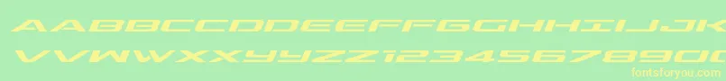 outriderexpandital Font – Yellow Fonts on Green Background
