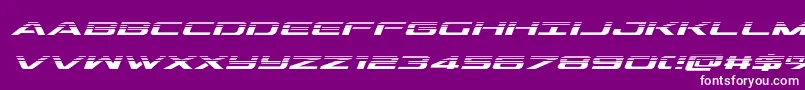 フォントoutriderhalfital – 紫の背景に白い文字