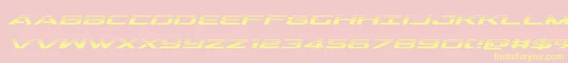 outriderhalfital-Schriftart – Gelbe Schriften auf rosa Hintergrund